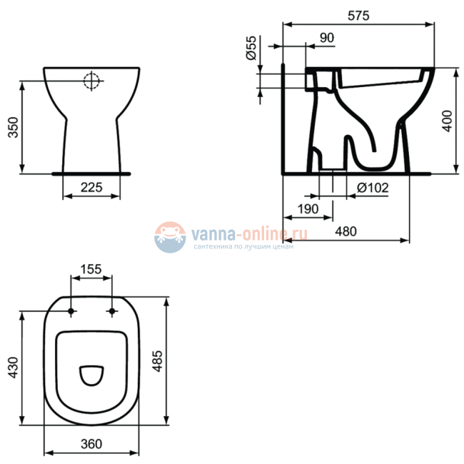 Напольный унитаз-соло Ideal Standard i.life A T467201 Напольный унитаз-соло Ideal Standard i.life A T467201
