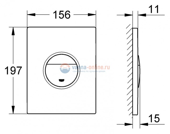 Панель Grohe Nova Cosmopolitan 38765P00, матовый хром