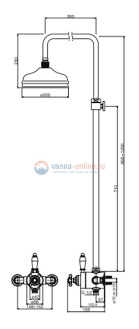 Душевая система Cezares Elite ELITE-CD-T-01-Bi, хром