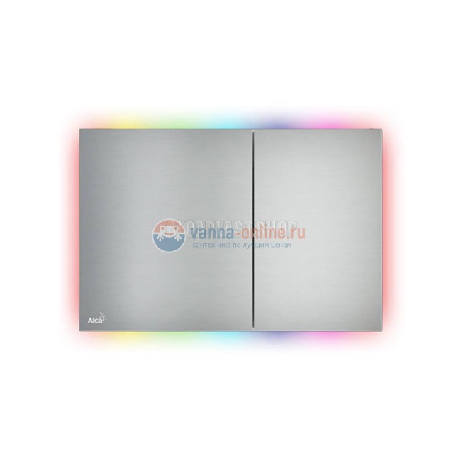 Кнопка управления AlcaPlast AIR LIGHT R с подсветкой, металл–матовый цвет радуга