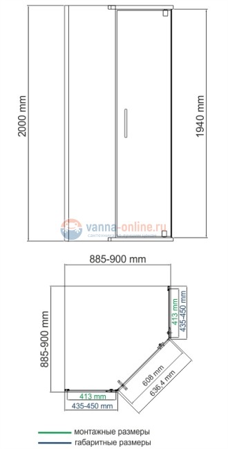 Душевой уголок WasserKRAFT Leine 35P11, пятиугольный, 90 см