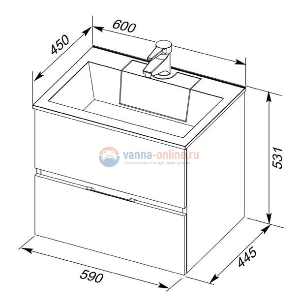Тумба под раковину Aquanet Алвита 60 00183991, цвет серый антрацит Тумба под раковину Aquanet Алвита 60 00183991, цвет серый антрацит