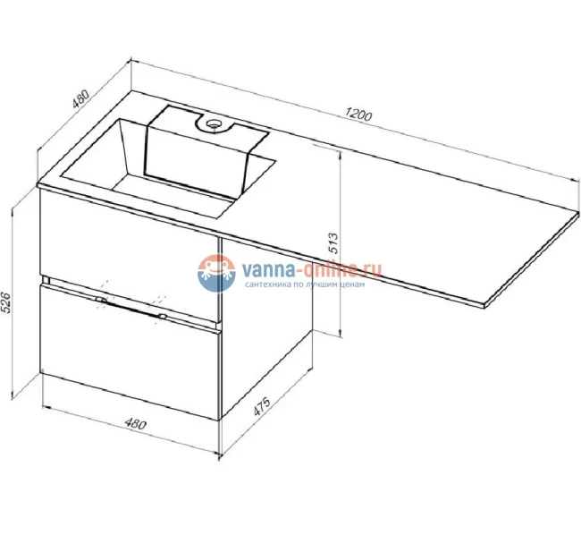 Тумба под раковину Aquanet Алвита 48 00243661, цвет капучино