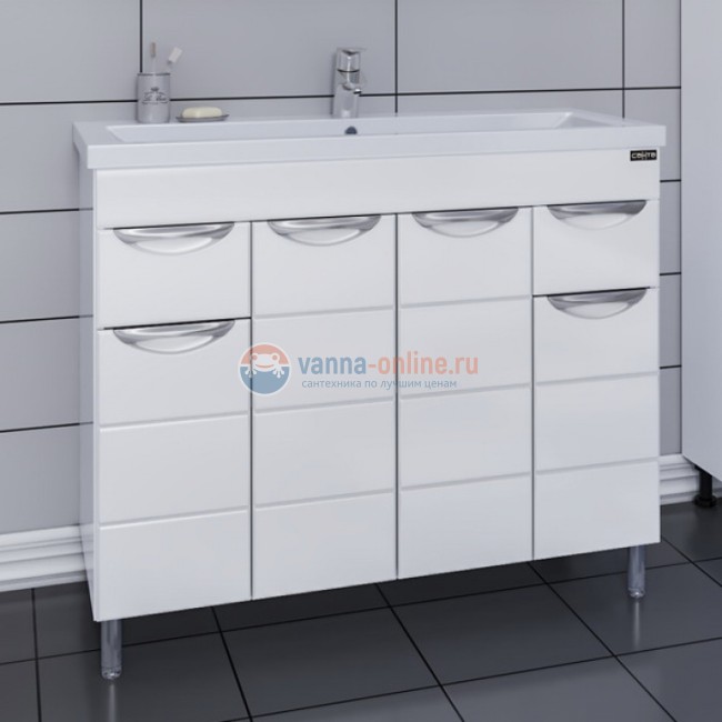 Тумба под раковину СаНта Родос 100 206016 напольная, цвет белый