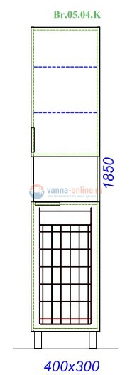 Пенал напольный Aqwella Бриг Br.05.04.K/W, белый Пенал напольный Aqwella Бриг Br.05.04.K/W, белый