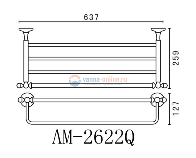 Полка для полотенец Art&Max Antic AM-2622Q Полка для полотенец Art&Max Antic AM-2622Q
