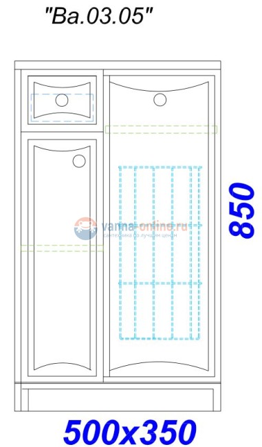 Тумба напольная Aqwella Барселона 55 Ba.03.05