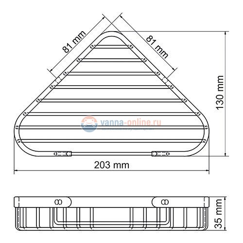 Полка металлическая угловая WasserKRAFT 733BLACK, цвет - черный Полка металлическая угловая WasserKRAFT 733BLACK, цвет - черный