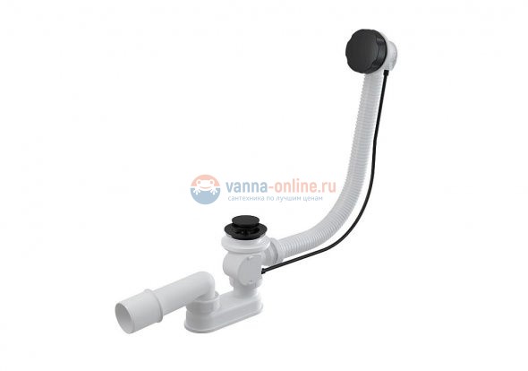 Слив-перелив Aquanet A55BLACK-80 автомат металл черный