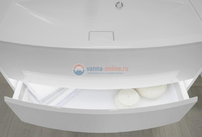 Тумба под раковину Акватон Астера 95, с LED-подсветкой, белая