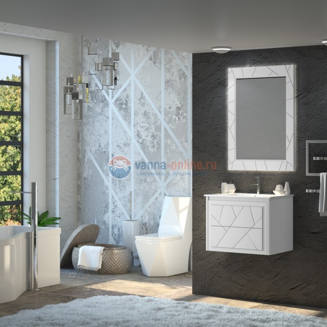 Зеркало Opadiris Smile Луиджи 70 см, 00-00000543, настенное, белый матовый