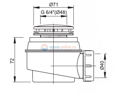 Сифон для душевого поддона Alcaplast A47B d50, белый Сифон для душевого поддона Alcaplast A47B d50, белый