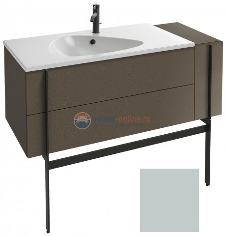 Тумба под раковину Jacob Delafon Nouvelle Vague 120 EB3034-M50, 3 ящика, с выступом, цвет - голубой шторм матовый