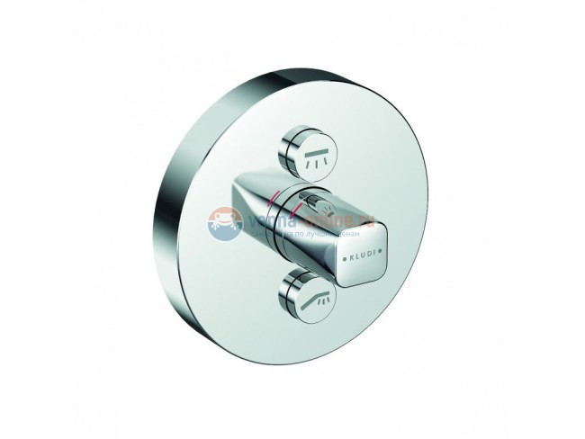 Смеситель Kludi Push 386120538 для душа, внешняя часть, круглый, для 2-х источников