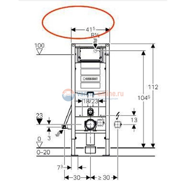 Инсталляция Geberit Duofix 111.361.00.5 UP320 для унитаза, узкая