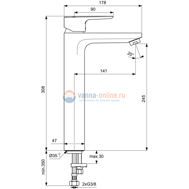 Смеситель для раковины Ideal Standard CERAPLAN III SLIM BC562AA