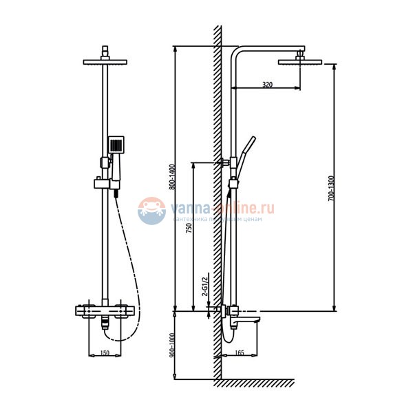 Душевая система с термостатом Timo Tetra-Thermo SX-0169/00 chrome, хром Душевая система с термостатом Timo Tetra-Thermo SX-0169/00 chrome, хром
