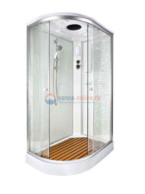 Душевая кабина Deto Em EM1511 L/R эл 110 x 80 см, с крышей, с электрикой