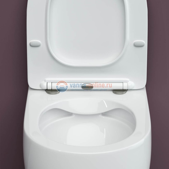 Подвесной безободковый унитаз Ceramica Nova Play Rimless, крышка микролифт, CN3001 Подвесной безободковый унитаз Ceramica Nova Play Rimless, крышка микролифт, CN3001