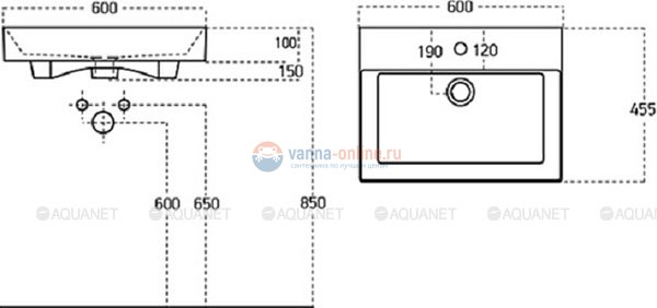 Раковина для тумбы Sanovit Slim Synergy 60 17060