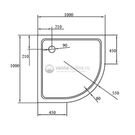 Поддон акриловый Cezares TRAY-A-R-100-550-15-W, с сифоном в комплекте Поддон акриловый Cezares TRAY-A-R-100-550-15-W, с сифоном в комплекте