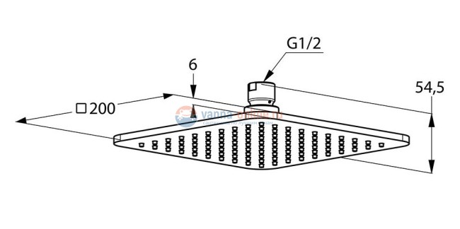 Верхний душ Kludi A-Qa 6452005-00 20 x 20 см квадратный, плоский 6 мм, цвет хром Верхний душ Kludi A-Qa 6452005-00 20 x 20 см квадратный, плоский 6 мм, цвет хром