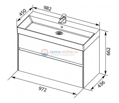 Тумба с раковиной Aquanet Бруклин 100 00203961, цвет- белый Тумба с раковиной Aquanet Бруклин 100 00203961, цвет- белый