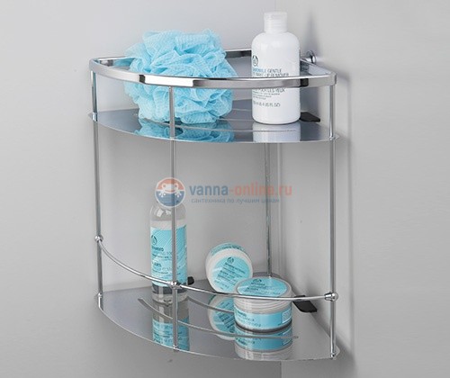 Полка металлическая двойная, угловая WasserKRAFT 522 Полка металлическая двойная, угловая WasserKRAFT 522