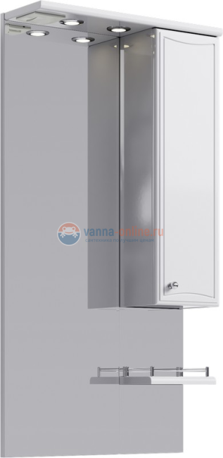 Зеркальный шкаф со шкафчиком Aqwella Барселона 55 Ba.02.55, правый Зеркальный шкаф со шкафчиком Aqwella Барселона 55 Ba.02.55, правый