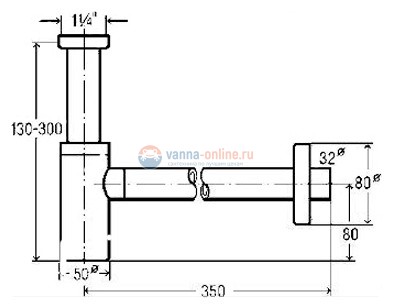 Бутылочный сифон Viega Eleganta 1 440190 для раковины Бутылочный сифон Viega Eleganta 1 440190 для раковины
