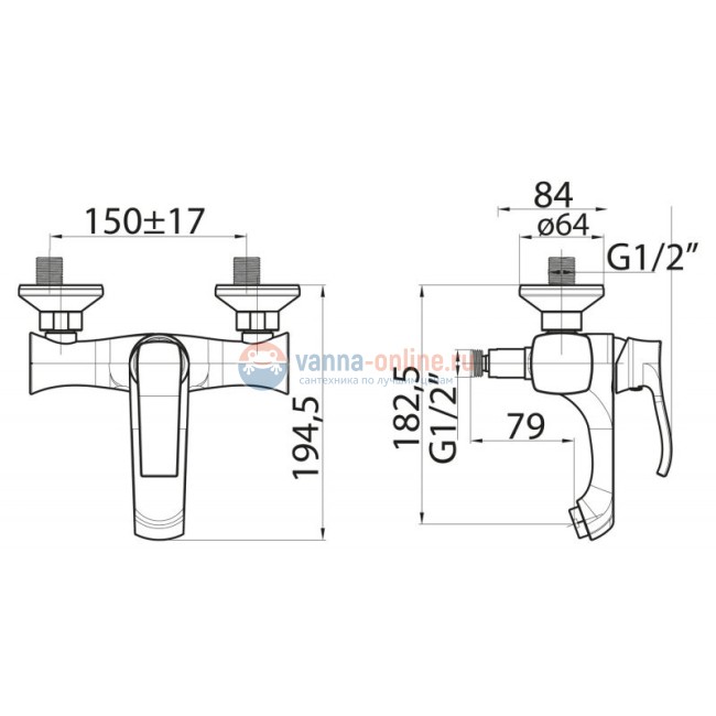 Смеситель для ванны и душа BelBagno Trula TRU-VASM-CRM Смеситель для ванны и душа BelBagno Trula TRU-VASM-CRM