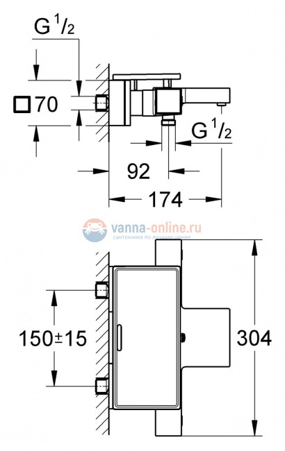 Термостат Grohe Grohtherm Cube 34502000 для ванны Термостат Grohe Grohtherm Cube 34502000 для ванны