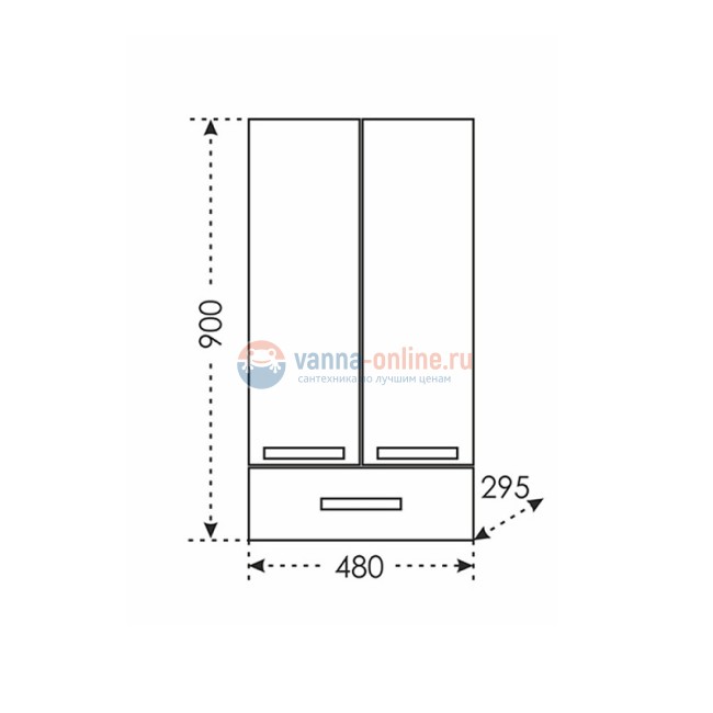 Шкаф СаНта Калипсо 48х90 NEW 417002N подвесной, над стиральной машиной