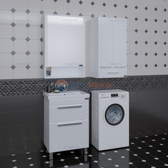 Шкаф СаНта Калипсо 48х90 NEW 417002N подвесной, над стиральной машиной