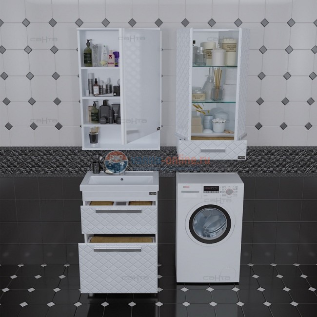 Шкаф СаНта Калипсо 48х90 NEW 417002N подвесной, над стиральной машиной