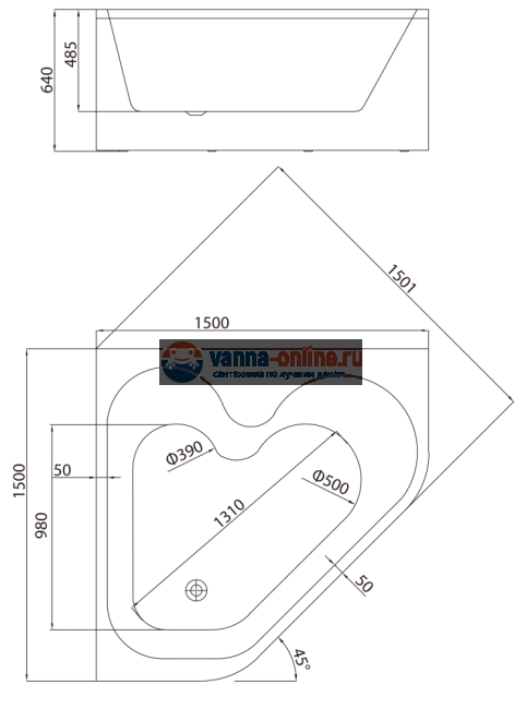 Ванна гидромассажная SSWW А2202 CGSP, 150 x 150 см Ванна гидромассажная SSWW А2202 CGSP, 150 x 150 см