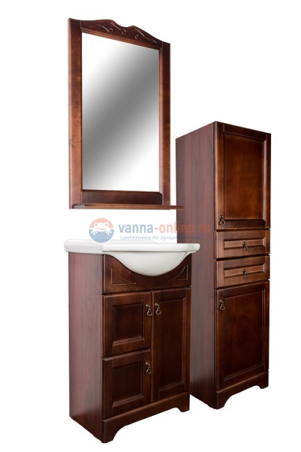 Зеркало Orange Классик 60 см, массив бука, цвет - орех