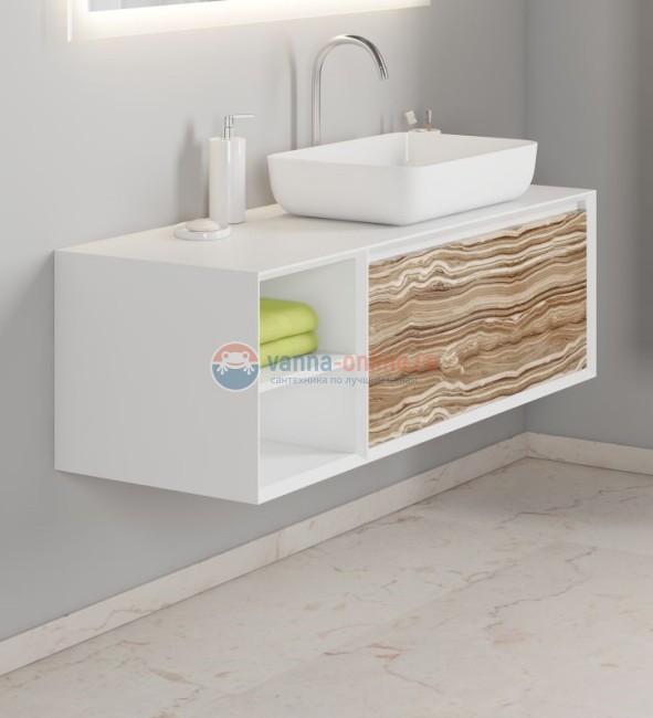 Тумба под раковину Sanvit Стайл kstyle120, 120 см подвесная, каштан светлый Тумба под раковину Sanvit Стайл kstyle120, 120 см подвесная, каштан светлый