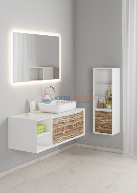 Тумба под раковину Sanvit Стайл kstyle120, 120 см подвесная, каштан светлый Тумба под раковину Sanvit Стайл kstyle120, 120 см подвесная, каштан светлый