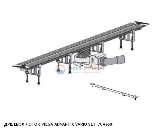 Душевой лоток Viega Advantix Vario 704360, с щелевой вставкой, подрезной (30-120 см) Душевой лоток Viega Advantix Vario 704360, с щелевой вставкой, подрезной (30-120 см)