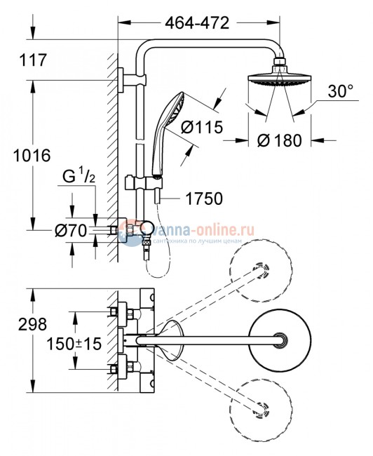 Душевая система Grohe Euphoriа System 27296001