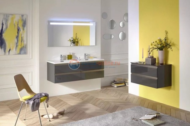 Раковина двойная стеклянная Jacob Delafon Vox EB2100-DD1, 140 х 46 см, белая, глянцевая