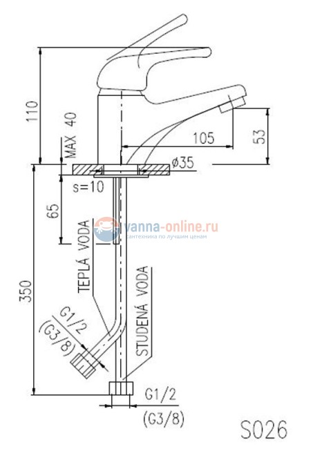 Смеситель для раковины Rav-Slezak Sazava SA526.5, хром