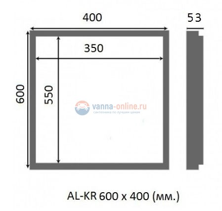 Сантехнический люк под плитку Люкер AL-KR ширина 40, высота 60, нажимной