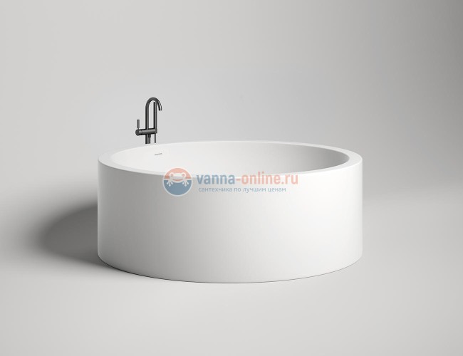  Круглая ванна из искусственного камня Salini Isola 200 x 200 x 71 см, из материала Sapirit, глянцевая белая 101111G