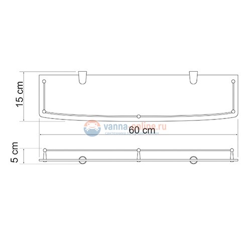 Полка стеклянная WasserKRAFT 555 Полка стеклянная WasserKRAFT 555