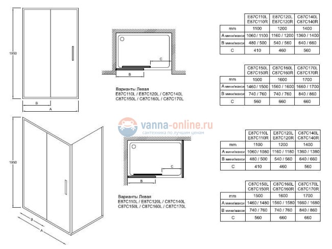 Душевая дверь Jacob Delafon Torsion C87C160L-GA, 160*195 см Душевая дверь Jacob Delafon Torsion C87C160L-GA, 160*195 см
