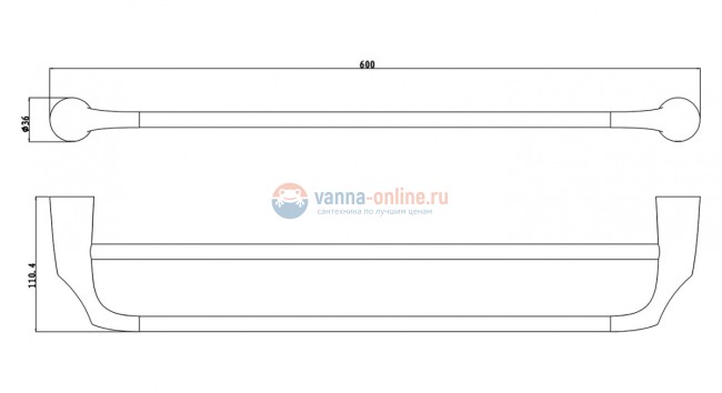 Полотенцедержатель Rush Devon DE75532, 60 см Полотенцедержатель Rush Devon DE75532, 60 см