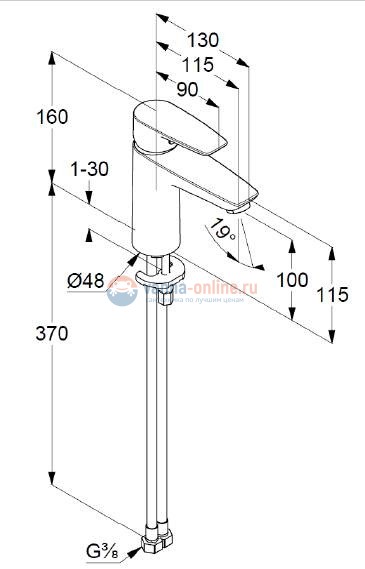 Смеситель для раковины Kludi Pure&Solid 342920575 Смеситель для раковины Kludi Pure&Solid 342920575