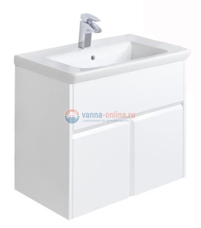 Тумба под раковину Roca Up 60 см ZRU9303010 подвесной, цвет белый глянцевый